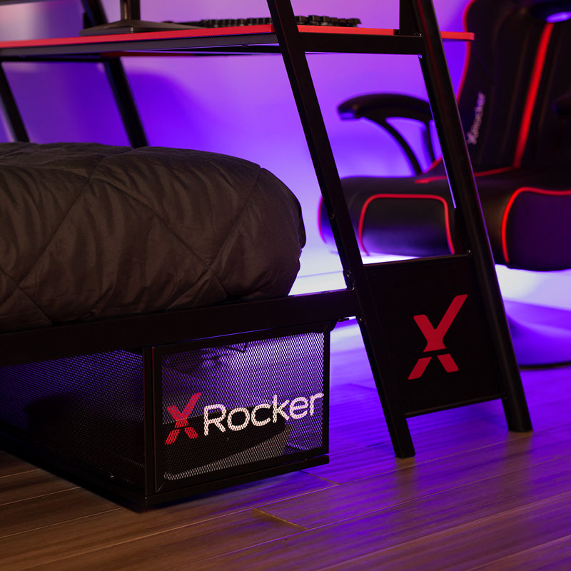 X Rocker Twin Over Twin Drawer Bunk Bed with Desk Wayfair